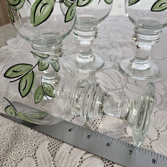 Pfaltzgraff Tango Ice Tea Glasses 14oz water goblets botanical green leaf glass - Picture 4 of 8